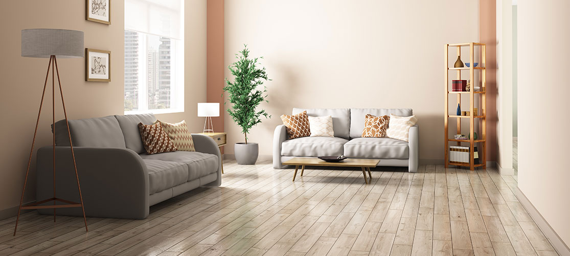 Living room with hardwood floors